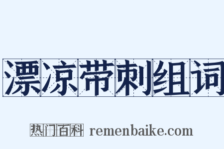 漂凉带刺组词是什么意思的图片